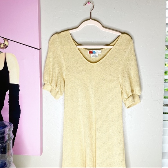 Free People Yellow Montauk Maxi Sweater Dress SM NWOT - Picture 4 of 9